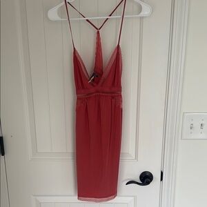 Victoria's Secret salmon pink Lace Slip Dress